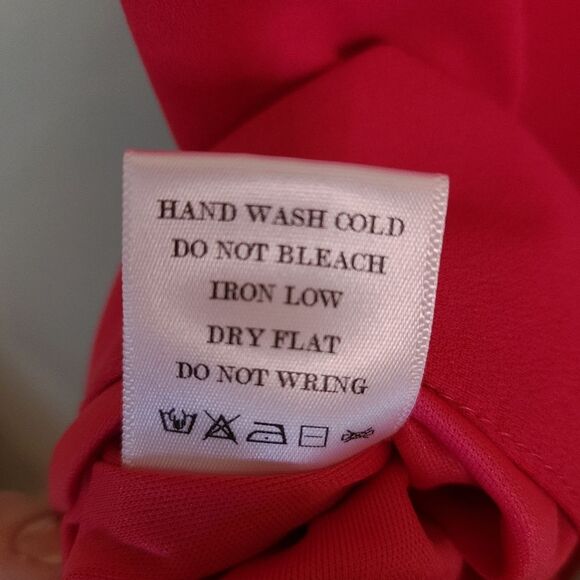 Beau Tissu Bevello Size S Hot Pink Mock Neck Cold Shoulder Dress NWT - Picture 6 of 8